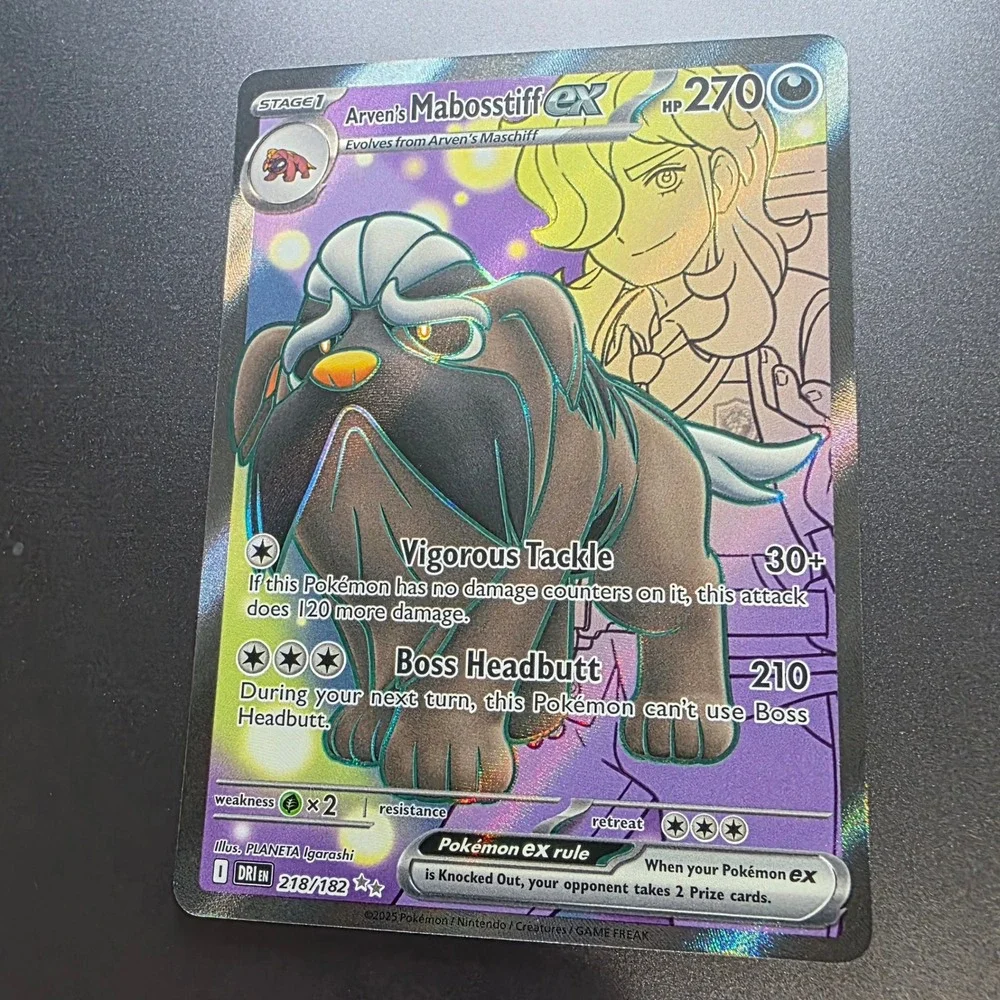 Arven's Mabosstiff ex 218/182 DRI Ultra Rare Full Art Holo Pokemon Card NM